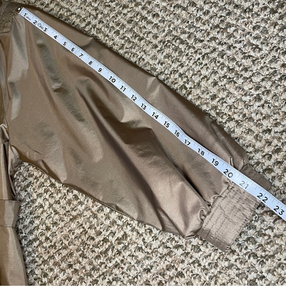 Vintage 80s Windsor Bay Belted Balloon Sleeve Trench Coat - Iridescent Champagne - Picture 10 of 16